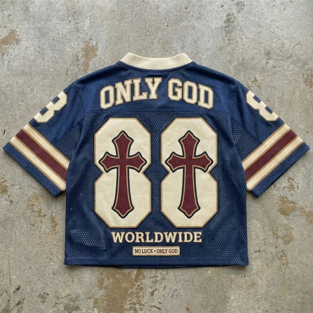 Only God Worldwide - Premium Navy Mesh Jersey